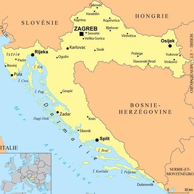 Croatie : carte