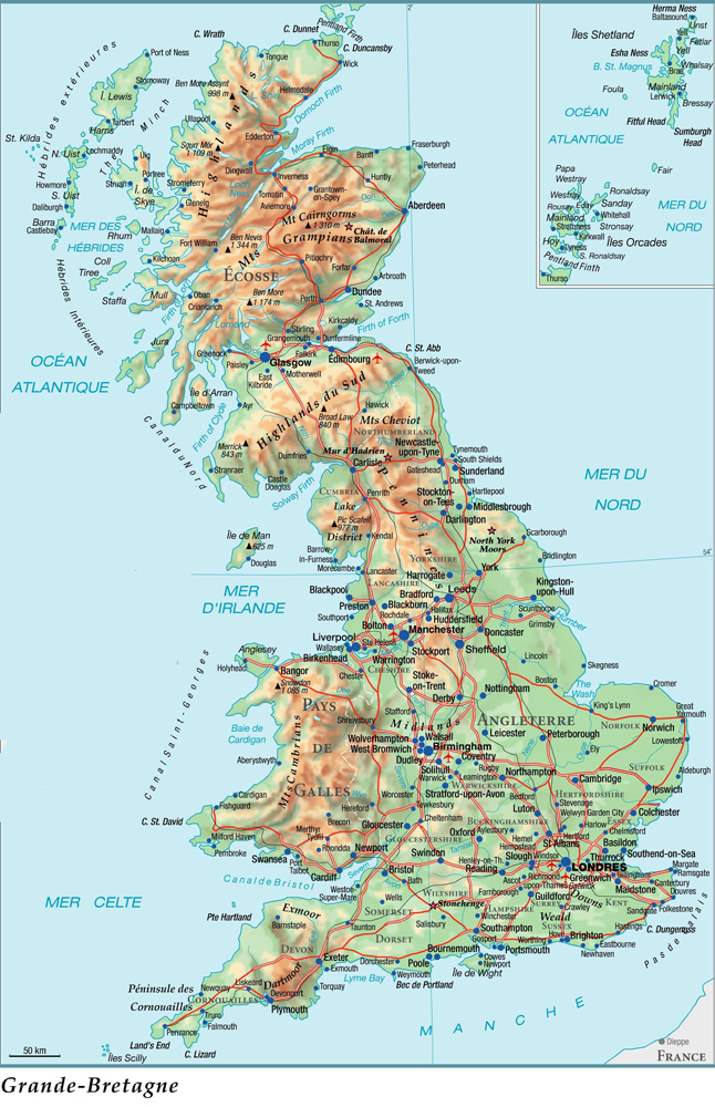 Carte de Grande-Bretagne