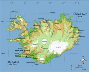 Carte d'Islande